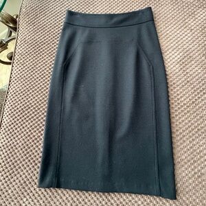 DVF Diane von Furstenberg Black Wool Pencil Skirt Size 8 Tailored Career